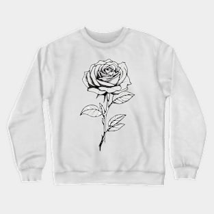 Black and white rose flower Crewneck Sweatshirt